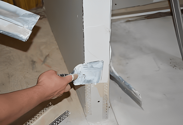 Applying Coat in Drywall Corner Bead